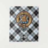 Clan Forbes Crest over jurk Tartan Wandkleed (Voorkant)
