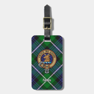 Clan Forbes Crest over Tartan Bagagelabel