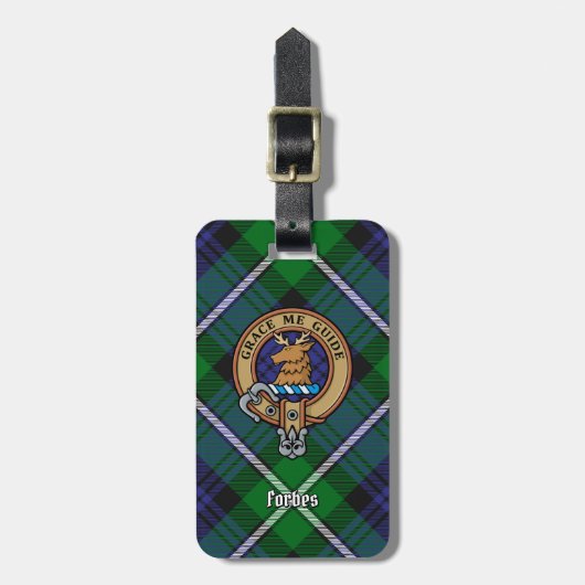 Clan Forbes Crest over Tartan Bagagelabel (Voorkant verticaal)