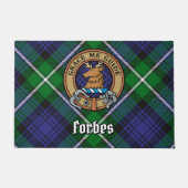 Clan Forbes Crest over Tartan Deurmat (Voorkant)