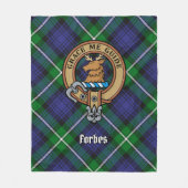 Clan Forbes Crest over Tartan Fleece Deken (Voorkant)