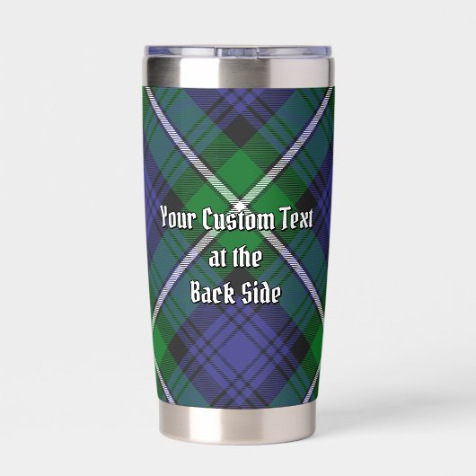 Clan Forbes Crest over Tartan Geïsoleerde Drinkbeker (Achterkant)