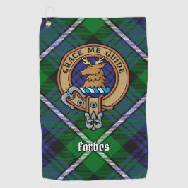 Clan Forbes Crest over Tartan Golfhanddoek