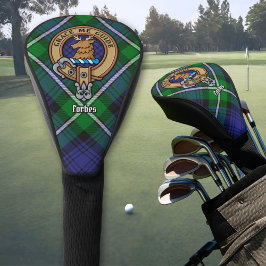 Clan Forbes Crest over Tartan Golfheadcover