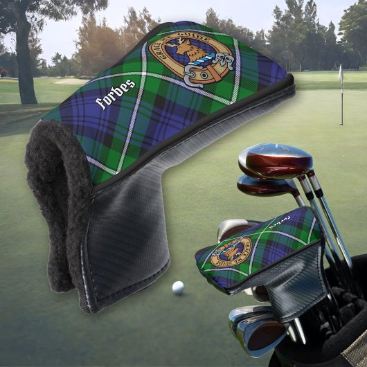 Clan Forbes Crest over Tartan Golfheadcover