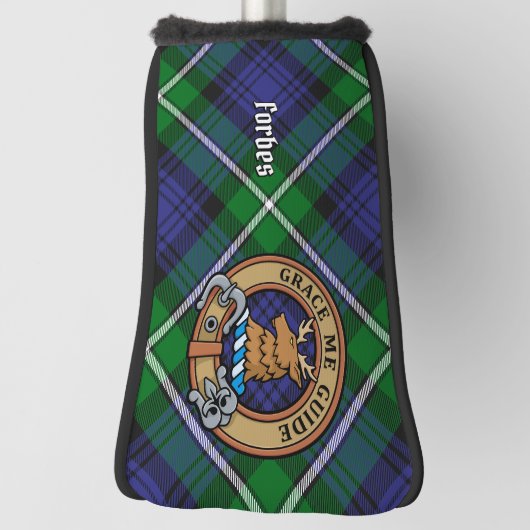 Clan Forbes Crest over Tartan Golfheadcover (Draai 90)