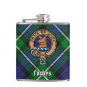 Clan Forbes Crest over Tartan Heupfles (Voorkant)