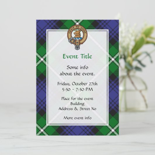 Clan Forbes Crest over Tartan Kaart (Staand voorkant)