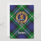 Clan Forbes Crest over Tartan Kaart (Achterkant)