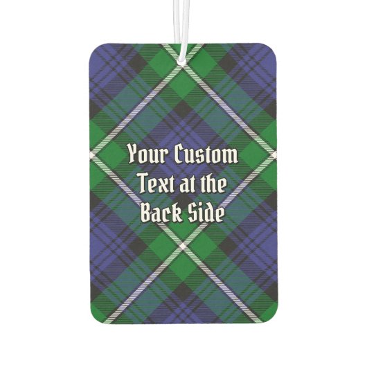 Clan Forbes Crest over Tartan Luchtverfrisser (Achterkant)