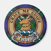 Clan Forbes Crest over Tartan Magneet (Voorkant)