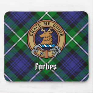 Clan Forbes Crest over Tartan Muismat