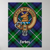 Clan Forbes Crest over Tartan Poster (Voorkant)