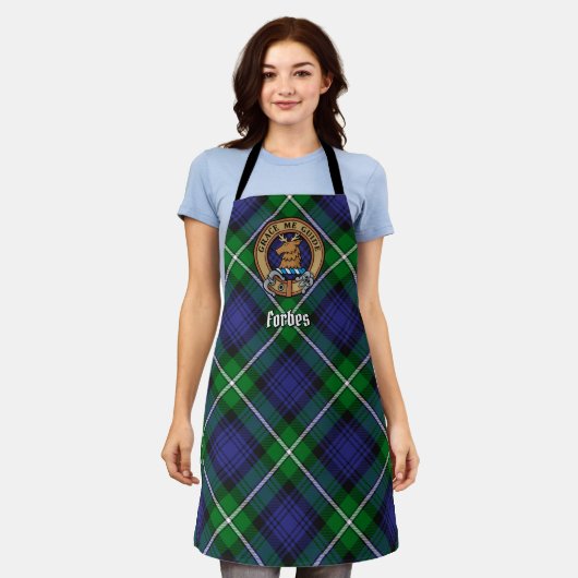 Clan Forbes Crest over Tartan Schort (Gedragen)