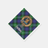 Clan Forbes Crest over Tartan Servet (Hoek)