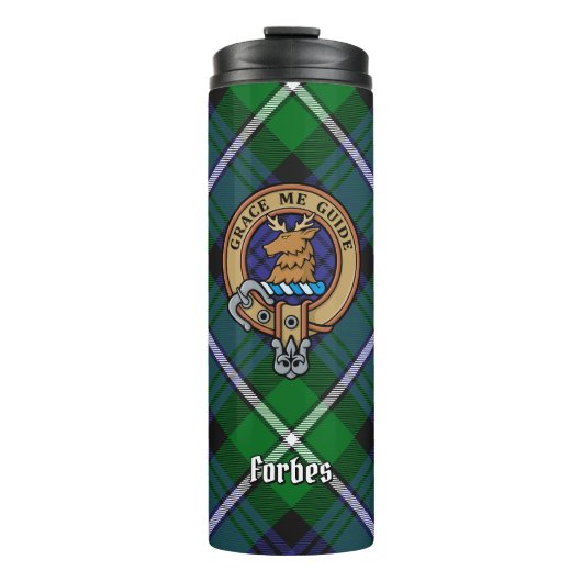 Clan Forbes Crest over Tartan Thermosbeker (Voorkant)