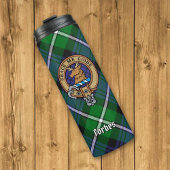 Clan Forbes Crest over Tartan Thermosbeker