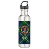 Clan Forbes Crest over Tartan Waterfles (Voorkant)