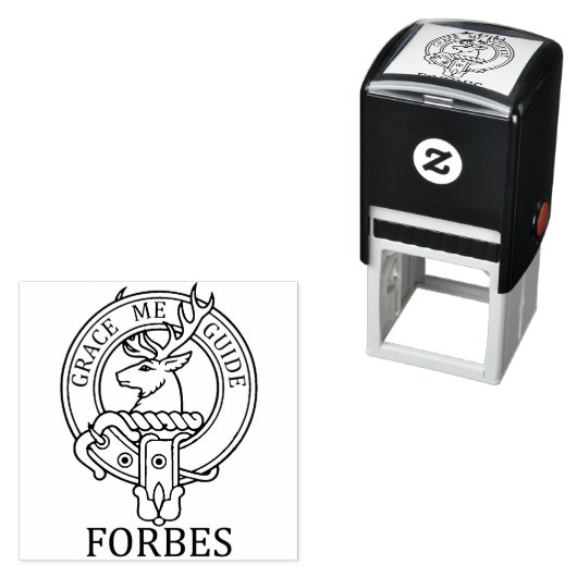 Clan Forbes Crest Stamp Zelfinktende Stempel (In situ)