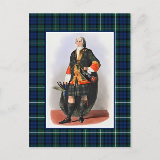 Clan Forbes  Illustratie Tartan Lijst Briefkaart (Voorkant)