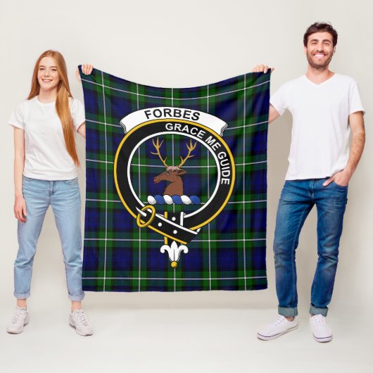 Clan Forbes Modern Tartan Pset Fleece Deken (In situ)