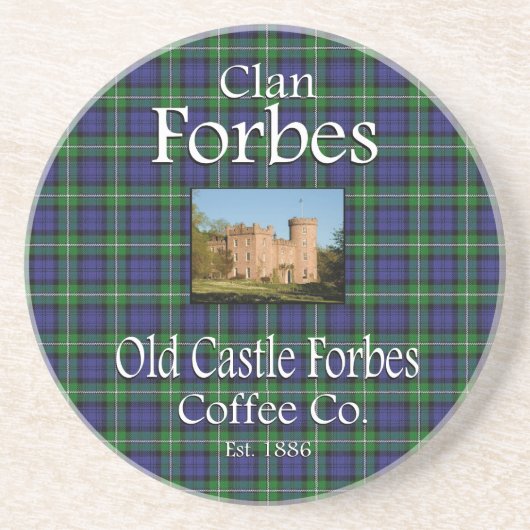 Clan Forbes Old Castle Forbes Coffee Co. Coaster Zandsteen Onderzetter (Voorkant)