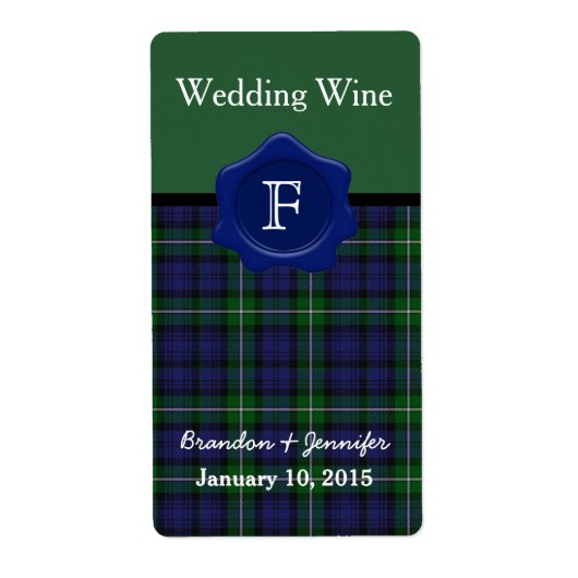 Clan Forbes Pset Wedding Mini Wine Labels (Voorkant)