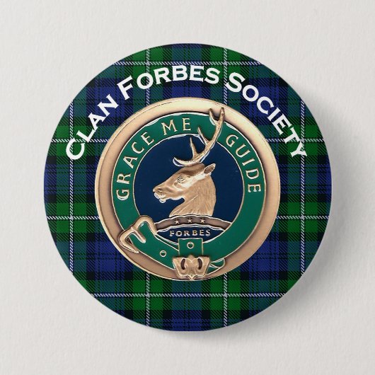 Clan Forbes Society Knop Ronde Button 7,6 Cm (Voorkant)