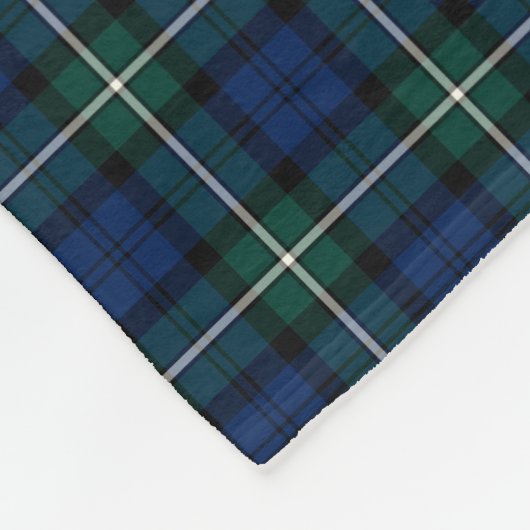 Clan Forbes Tartan Blauw en Groen Schots Plaid Fleece Deken (Hoek)