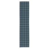 Clan Forbes Tartan Blauw en Groen Schots Plaid Korte Tafelloper (Voorkant)