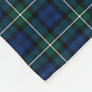 Clan Forbes Tartan Blue en Green Scottish Pset Fleece Deken