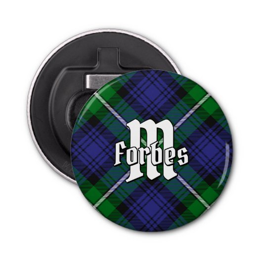 Clan Forbes Tartan Button Flesopener (Voorkant)