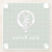 Clan Forbes Tartan en Crest Badge Glazen Onderzetter (Achterkant)