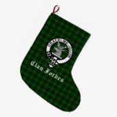Clan Forbes Tartan en Crest Badge Grote Kerstsok (Voorkant (Hangend))