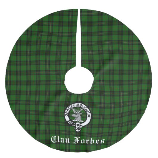 Clan Forbes Tartan en Crest Badge Kerstboom Rok (Voorkant)