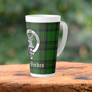 Clan Forbes Tartan en Crest Badge Latte Mok