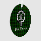 Clan Forbes Tartan en Crest Badge  Ornament (voorkant)