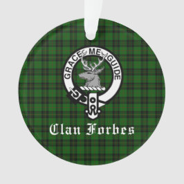 Clan Forbes Tartan en Crest Badge  Ornament