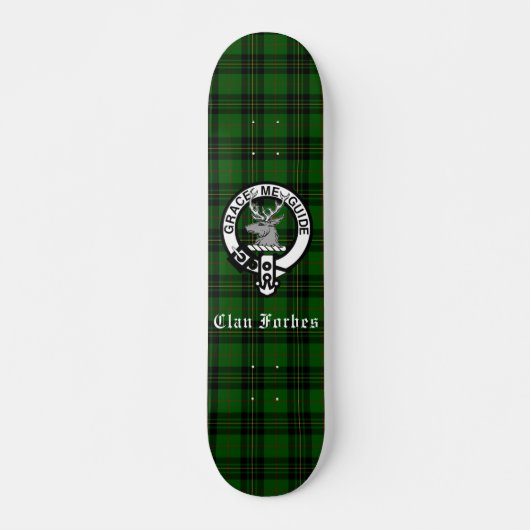 Clan Forbes Tartan en Crest Badge Persoonlijk Skateboard (Voorkant)
