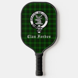 Clan Forbes Tartan en Crest Badge Pickleball Paddle