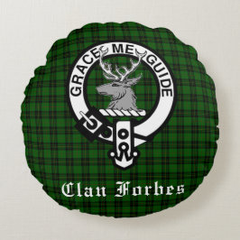 Clan Forbes Tartan en Crest Badge Rond Kussen