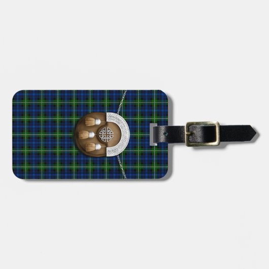 Clan forbes tartan en sporran bagagelabel (Voorkant horizontaal)
