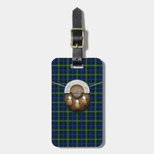 Clan forbes tartan en sporran bagagelabel (Voorkant verticaal)