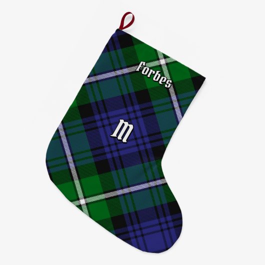 Clan Forbes Tartan Grote Kerstsok (Voorkant (Hangend))