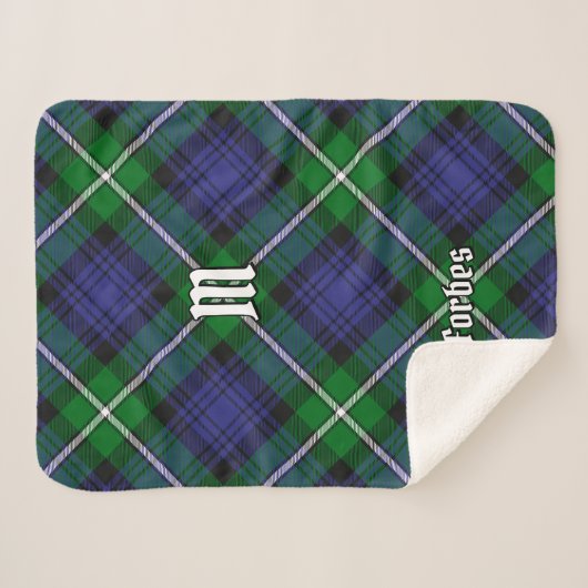 Clan Forbes Tartan Sherpa Deken (Voorkant (horizontaal))