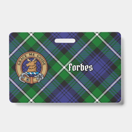 Clan Forbes Wapen over Tartan Badge (Voorzijde)