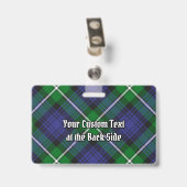 Clan Forbes Wapen over Tartan Badge (Achterkant met clip)