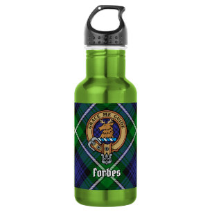 Clan Forbes Wapen over Tartan Waterfles