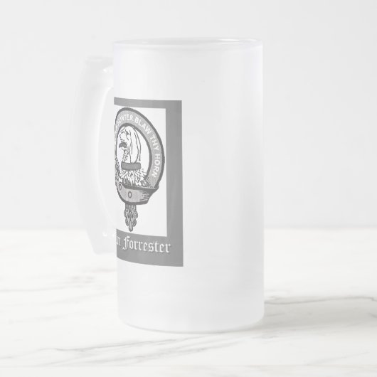 Clan Forrester Crest Matglas Bierpul (Voorkant links)