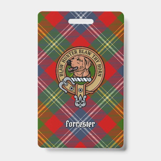 Clan Forrester Crest over Tartan Badge (Voorzijde)